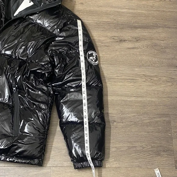 WESC Shiny Men’s Black Puffer Jacket with Hood